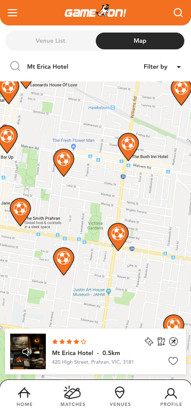 Game On — Venue Finder