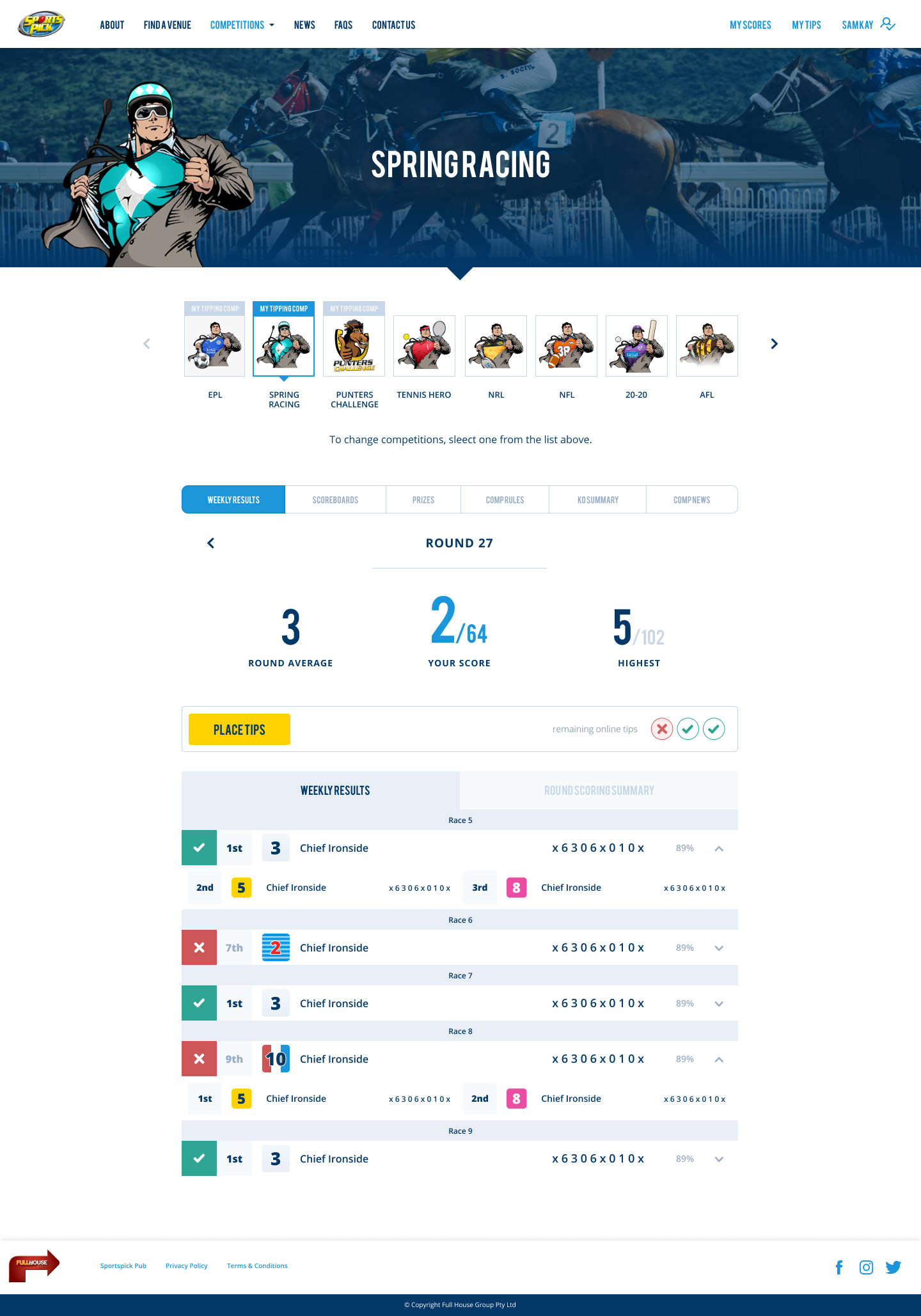 Sports Pick screen 3