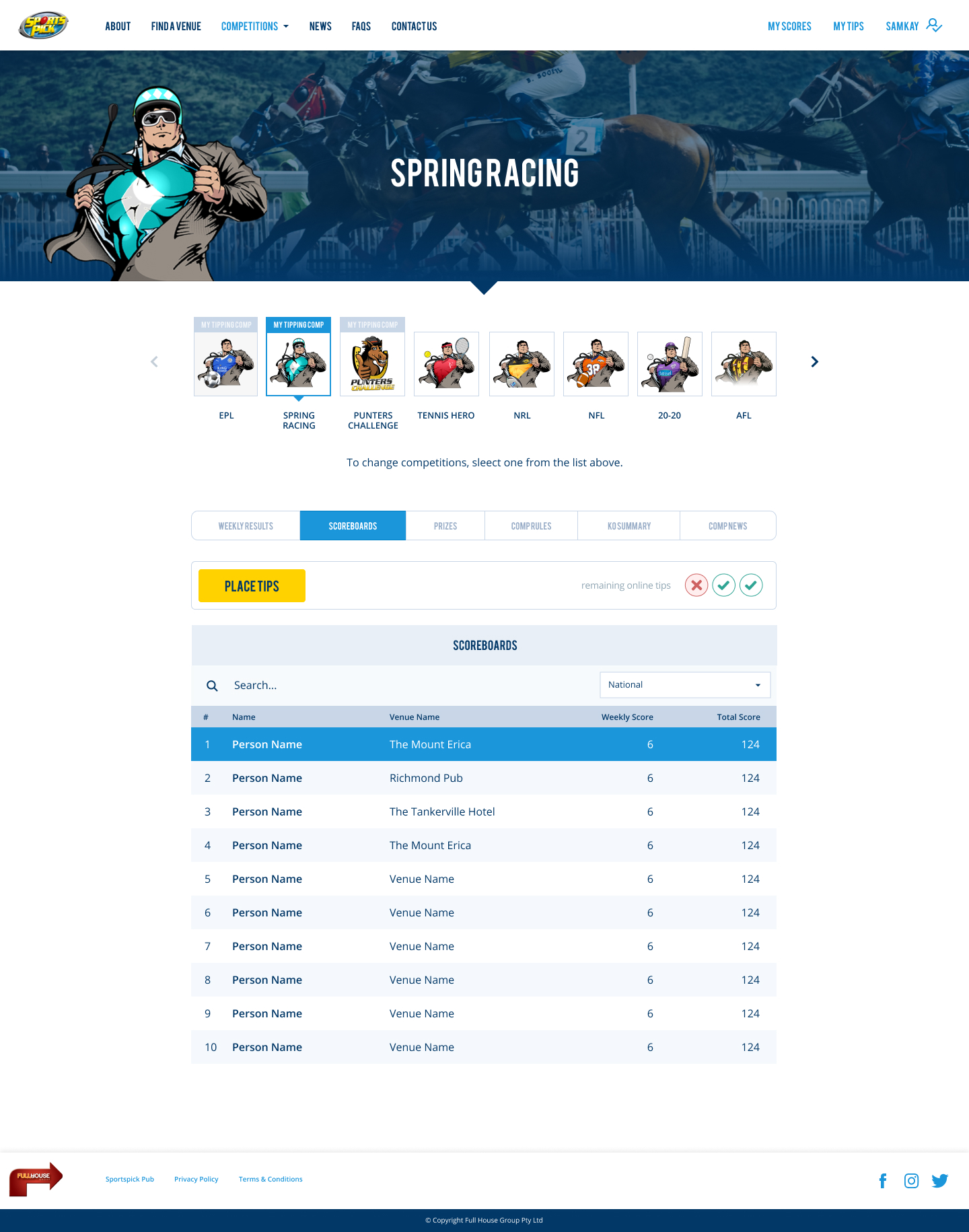 Sports Pick — Scoreboard